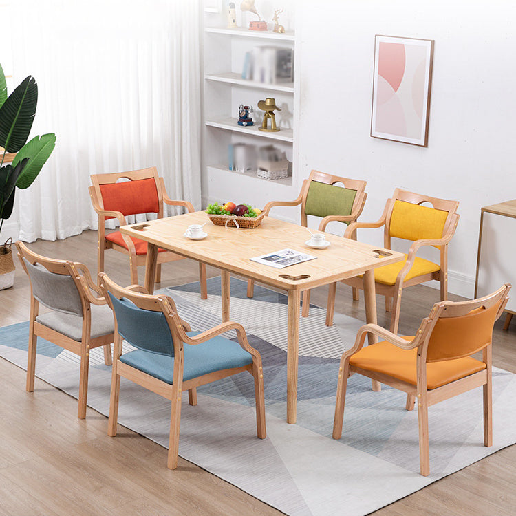 Contemporary Style Solid Wood Chairs Kitchen Open Back Dining Arm Chair Set Clearhalo ' kitchen&dining_furn' 'Dining Chairs' 'Dining Tables & Seating' 'dining_chair' 'furn' 'furn_dining_chair' 'Furniture' 'furniture_dining_chair' 'Kitchen & Dining Furniture' 'kitchen' 3968028