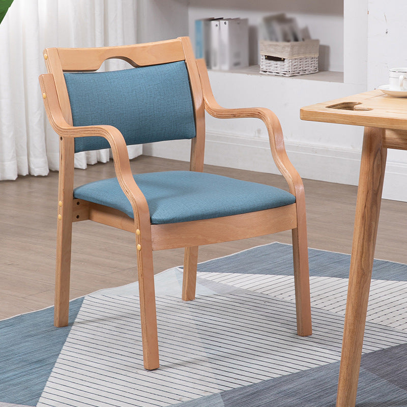 Contemporary Style Solid Wood Chairs Kitchen Open Back Dining Arm Chair Set Blue 1 Piece Clearhalo ' kitchen&dining_furn' 'Dining Chairs' 'Dining Tables & Seating' 'dining_chair' 'furn' 'furn_dining_chair' 'Furniture' 'furniture_dining_chair' 'Kitchen & Dining Furniture' 'kitchen' 3968029