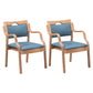 Contemporary Style Solid Wood Chairs Kitchen Open Back Dining Arm Chair Set Blue 2 Piece Set Clearhalo ' kitchen&dining_furn' 'Dining Chairs' 'Dining Tables & Seating' 'dining_chair' 'furn' 'furn_dining_chair' 'Furniture' 'furniture_dining_chair' 'Kitchen & Dining Furniture' 'kitchen' 3968031
