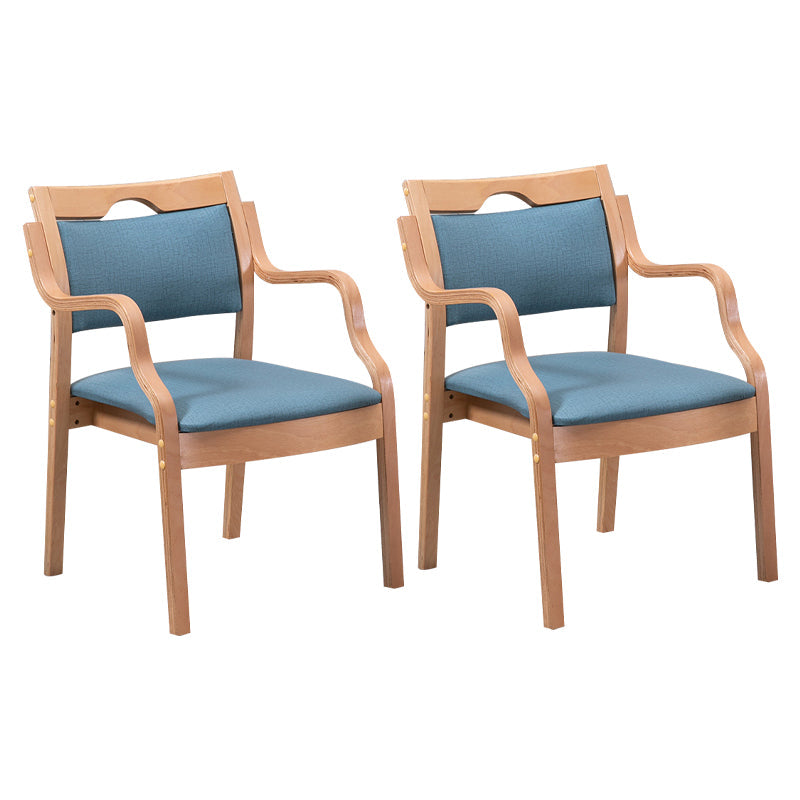 Contemporary Style Solid Wood Chairs Kitchen Open Back Dining Arm Chair Set Blue 2 Piece Set Clearhalo ' kitchen&dining_furn' 'Dining Chairs' 'Dining Tables & Seating' 'dining_chair' 'furn' 'furn_dining_chair' 'Furniture' 'furniture_dining_chair' 'Kitchen & Dining Furniture' 'kitchen' 3968031