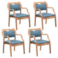 Contemporary Style Solid Wood Chairs Kitchen Open Back Dining Arm Chair Set Blue 4 Piece Set Clearhalo ' kitchen&dining_furn' 'Dining Chairs' 'Dining Tables & Seating' 'dining_chair' 'furn' 'furn_dining_chair' 'Furniture' 'furniture_dining_chair' 'Kitchen & Dining Furniture' 'kitchen' 3968032