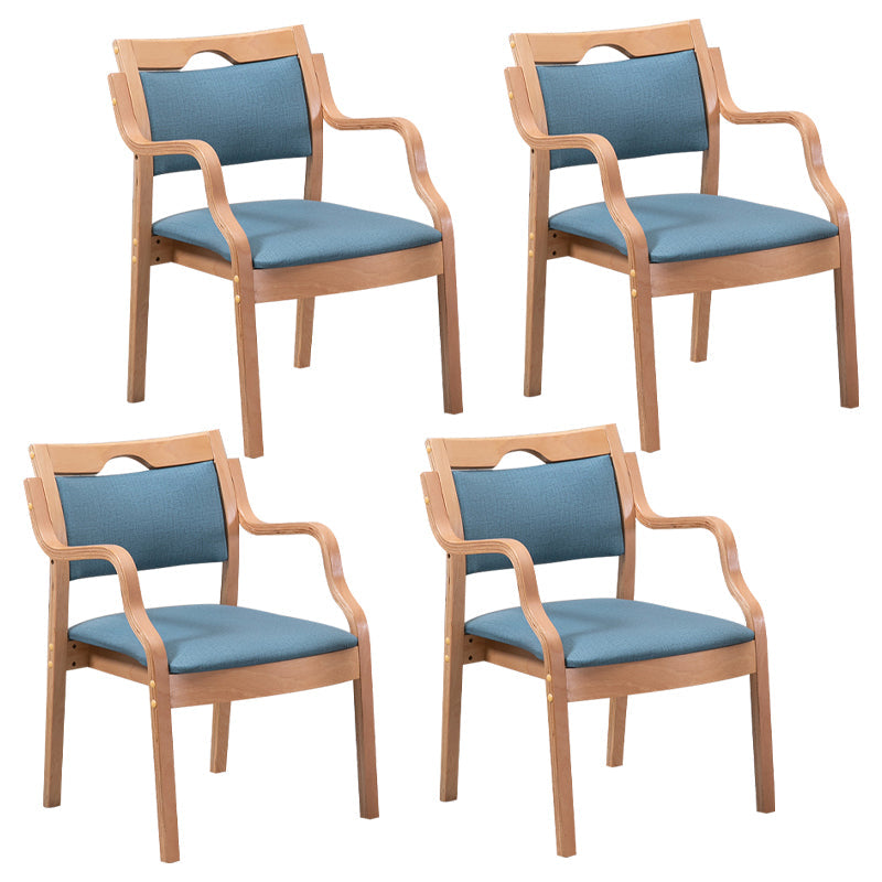 Contemporary Style Solid Wood Chairs Kitchen Open Back Dining Arm Chair Set Blue 4 Piece Set Clearhalo ' kitchen&dining_furn' 'Dining Chairs' 'Dining Tables & Seating' 'dining_chair' 'furn' 'furn_dining_chair' 'Furniture' 'furniture_dining_chair' 'Kitchen & Dining Furniture' 'kitchen' 3968032