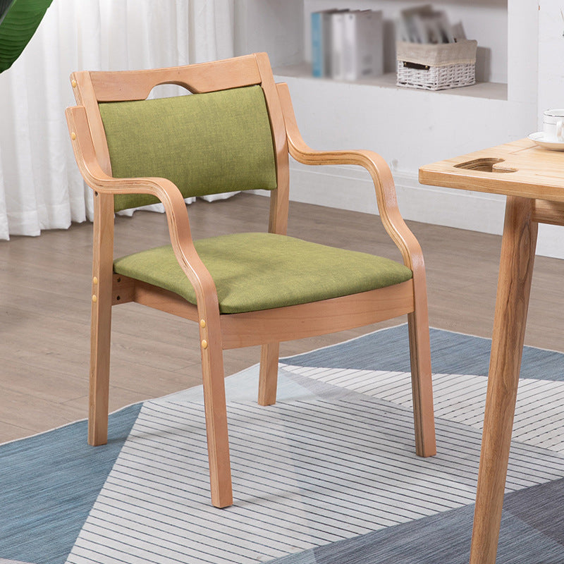 Contemporary Style Solid Wood Chairs Kitchen Open Back Dining Arm Chair Set Green 1 Piece Clearhalo ' kitchen&dining_furn' 'Dining Chairs' 'Dining Tables & Seating' 'dining_chair' 'furn' 'furn_dining_chair' 'Furniture' 'furniture_dining_chair' 'Kitchen & Dining Furniture' 'kitchen' 3968033