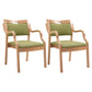 Contemporary Style Solid Wood Chairs Kitchen Open Back Dining Arm Chair Set Green 2 Piece Set Clearhalo ' kitchen&dining_furn' 'Dining Chairs' 'Dining Tables & Seating' 'dining_chair' 'furn' 'furn_dining_chair' 'Furniture' 'furniture_dining_chair' 'Kitchen & Dining Furniture' 'kitchen' 3968034