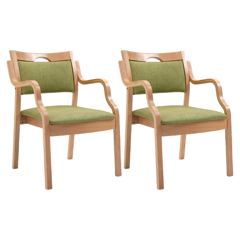 Contemporary Style Solid Wood Chairs Kitchen Open Back Dining Arm Chair Set Green 2 Piece Set Clearhalo ' kitchen&dining_furn' 'Dining Chairs' 'Dining Tables & Seating' 'dining_chair' 'furn' 'furn_dining_chair' 'Furniture' 'furniture_dining_chair' 'Kitchen & Dining Furniture' 'kitchen' 3968034
