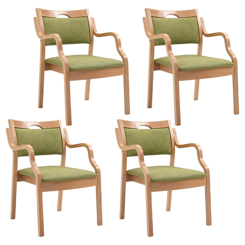 Contemporary Style Solid Wood Chairs Kitchen Open Back Dining Arm Chair Set Green 4 Piece Set Clearhalo ' kitchen&dining_furn' 'Dining Chairs' 'Dining Tables & Seating' 'dining_chair' 'furn' 'furn_dining_chair' 'Furniture' 'furniture_dining_chair' 'Kitchen & Dining Furniture' 'kitchen' 3968035