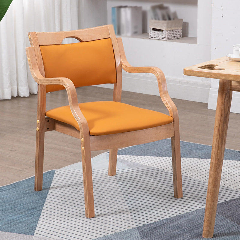 Contemporary Style Solid Wood Chairs Kitchen Open Back Dining Arm Chair Set Ginger 1 Piece Clearhalo ' kitchen&dining_furn' 'Dining Chairs' 'Dining Tables & Seating' 'dining_chair' 'furn' 'furn_dining_chair' 'Furniture' 'furniture_dining_chair' 'Kitchen & Dining Furniture' 'kitchen' 3968036