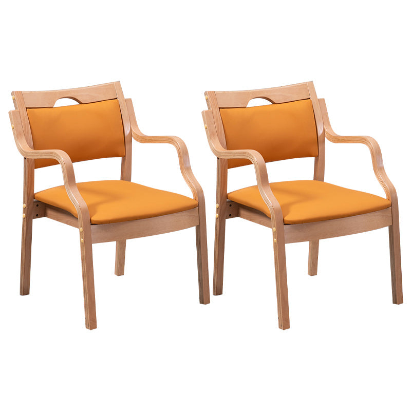 Contemporary Style Solid Wood Chairs Kitchen Open Back Dining Arm Chair Set Ginger 2 Piece Set Clearhalo ' kitchen&dining_furn' 'Dining Chairs' 'Dining Tables & Seating' 'dining_chair' 'furn' 'furn_dining_chair' 'Furniture' 'furniture_dining_chair' 'Kitchen & Dining Furniture' 'kitchen' 3968037