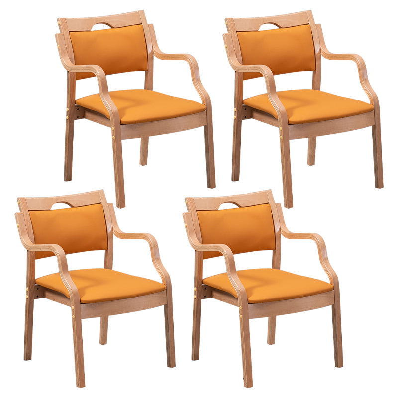Contemporary Style Solid Wood Chairs Kitchen Open Back Dining Arm Chair Set Ginger 4 Piece Set Clearhalo ' kitchen&dining_furn' 'Dining Chairs' 'Dining Tables & Seating' 'dining_chair' 'furn' 'furn_dining_chair' 'Furniture' 'furniture_dining_chair' 'Kitchen & Dining Furniture' 'kitchen' 3968038