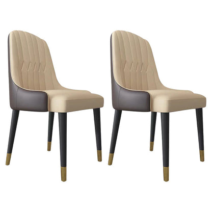 Nordic Glam Style Dining Chairs Metal Dining Arm Side Chair for Kitchen (Set of 2) Beige Clearhalo ' kitchen&dining_furn' 'Dining Chairs' 'Dining Tables & Seating' 'dining_chair' 'furn' 'furn_dining_chair' 'Furniture' 'furniture_dining_chair' 'Kitchen & Dining Furniture' 'kitchen' 3968046