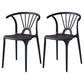 Modern Indoor-Outdoor Plastic Side Chair Armless Wishbone Stackable Chair Black 2 Piece Set Clearhalo ' kitchen&dining_furn' 'Dining Chairs' 'Dining Tables & Seating' 'dining_chair' 'furn' 'furn_dining_chair' 'Furniture' 'furniture_dining_chair' 'Kitchen & Dining Furniture' 'kitchen' 3968061