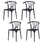Modern Indoor-Outdoor Plastic Side Chair Armless Wishbone Stackable Chair Black 4 Piece Set Clearhalo ' kitchen&dining_furn' 'Dining Chairs' 'Dining Tables & Seating' 'dining_chair' 'furn' 'furn_dining_chair' 'Furniture' 'furniture_dining_chair' 'Kitchen & Dining Furniture' 'kitchen' 3968063