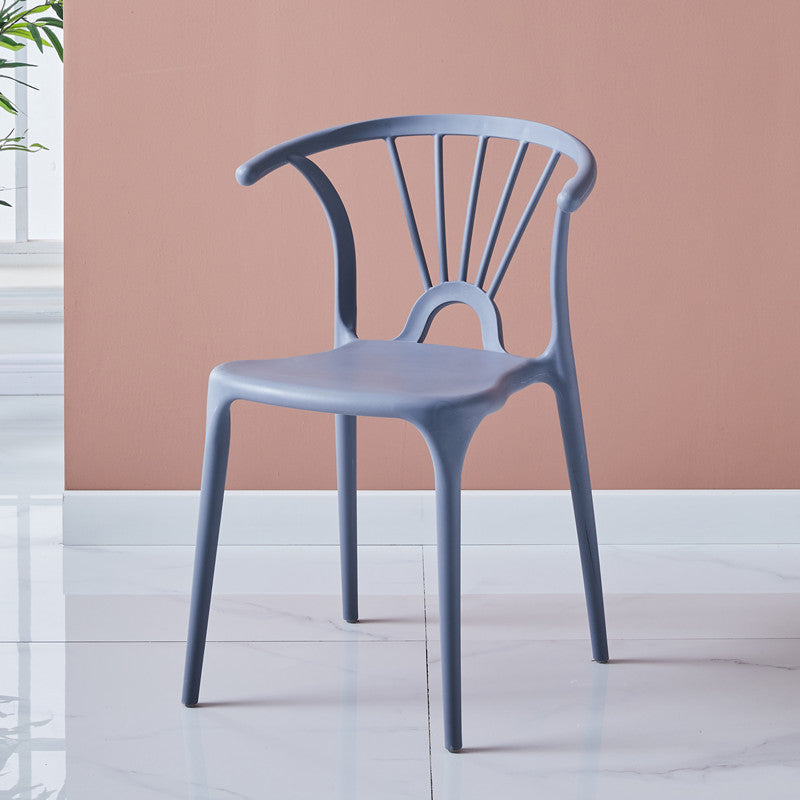 Modern Indoor-Outdoor Plastic Side Chair Armless Wishbone Stackable Chair Dark Gray 1 Piece Clearhalo ' kitchen&dining_furn' 'Dining Chairs' 'Dining Tables & Seating' 'dining_chair' 'furn' 'furn_dining_chair' 'Furniture' 'furniture_dining_chair' 'Kitchen & Dining Furniture' 'kitchen' 3968064