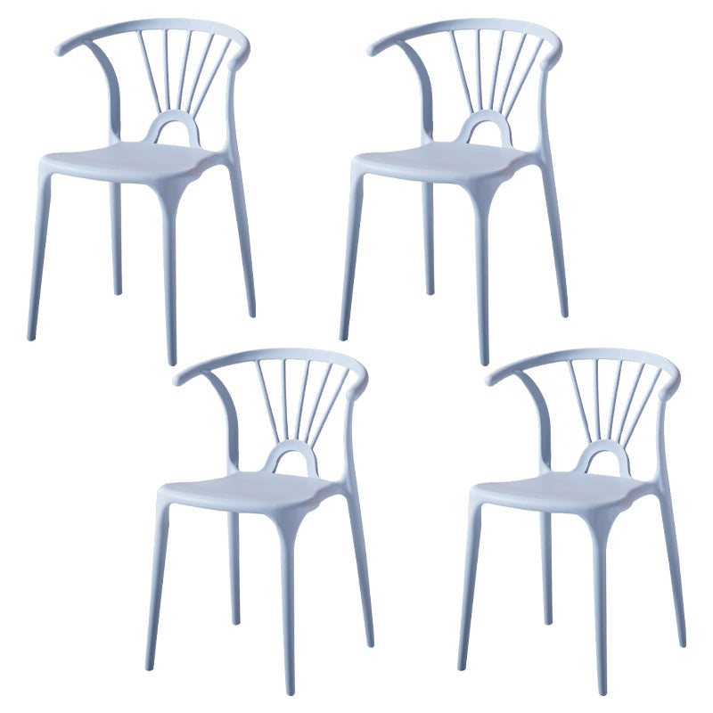 Modern Indoor-Outdoor Plastic Side Chair Armless Wishbone Stackable Chair Light Gray 4 Piece Set Clearhalo ' kitchen&dining_furn' 'Dining Chairs' 'Dining Tables & Seating' 'dining_chair' 'furn' 'furn_dining_chair' 'Furniture' 'furniture_dining_chair' 'Kitchen & Dining Furniture' 'kitchen' 3968075