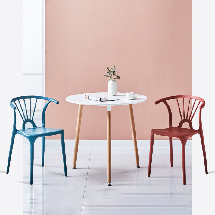 Modern Indoor-Outdoor Plastic Side Chair Armless Wishbone Stackable Chair Clearhalo ' kitchen&dining_furn' 'Dining Chairs' 'Dining Tables & Seating' 'dining_chair' 'furn' 'furn_dining_chair' 'Furniture' 'furniture_dining_chair' 'Kitchen & Dining Furniture' 'kitchen' 3968076