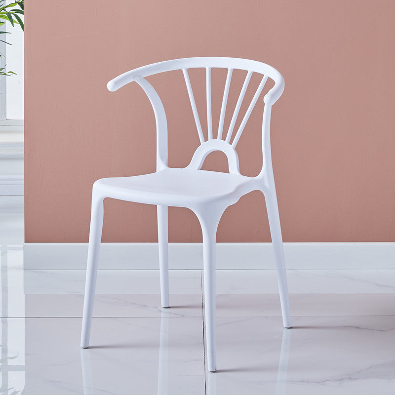 Modern Indoor-Outdoor Plastic Side Chair Armless Wishbone Stackable Chair White 1 Piece Clearhalo ' kitchen&dining_furn' 'Dining Chairs' 'Dining Tables & Seating' 'dining_chair' 'furn' 'furn_dining_chair' 'Furniture' 'furniture_dining_chair' 'Kitchen & Dining Furniture' 'kitchen' 3968077