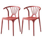 Modern Indoor-Outdoor Plastic Side Chair Armless Wishbone Stackable Chair Red 2 Piece Set Clearhalo ' kitchen&dining_furn' 'Dining Chairs' 'Dining Tables & Seating' 'dining_chair' 'furn' 'furn_dining_chair' 'Furniture' 'furniture_dining_chair' 'Kitchen & Dining Furniture' 'kitchen' 3968084