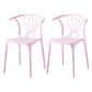 Modern Indoor-Outdoor Plastic Side Chair Armless Wishbone Stackable Chair Pink 2 Piece Set Clearhalo ' kitchen&dining_furn' 'Dining Chairs' 'Dining Tables & Seating' 'dining_chair' 'furn' 'furn_dining_chair' 'Furniture' 'furniture_dining_chair' 'Kitchen & Dining Furniture' 'kitchen' 3968087