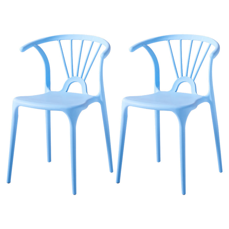 Modern Indoor-Outdoor Plastic Side Chair Armless Wishbone Stackable Chair Light Blue 2 Piece Set Clearhalo ' kitchen&dining_furn' 'Dining Chairs' 'Dining Tables & Seating' 'dining_chair' 'furn' 'furn_dining_chair' 'Furniture' 'furniture_dining_chair' 'Kitchen & Dining Furniture' 'kitchen' 3968093