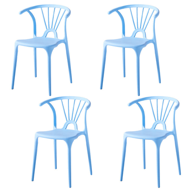 Modern Indoor-Outdoor Plastic Side Chair Armless Wishbone Stackable Chair Light Blue 4 Piece Set Clearhalo ' kitchen&dining_furn' 'Dining Chairs' 'Dining Tables & Seating' 'dining_chair' 'furn' 'furn_dining_chair' 'Furniture' 'furniture_dining_chair' 'Kitchen & Dining Furniture' 'kitchen' 3968094