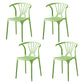 Modern Indoor-Outdoor Plastic Side Chair Armless Wishbone Stackable Chair Light Green 4 Piece Set Clearhalo ' kitchen&dining_furn' 'Dining Chairs' 'Dining Tables & Seating' 'dining_chair' 'furn' 'furn_dining_chair' 'Furniture' 'furniture_dining_chair' 'Kitchen & Dining Furniture' 'kitchen' 3968097