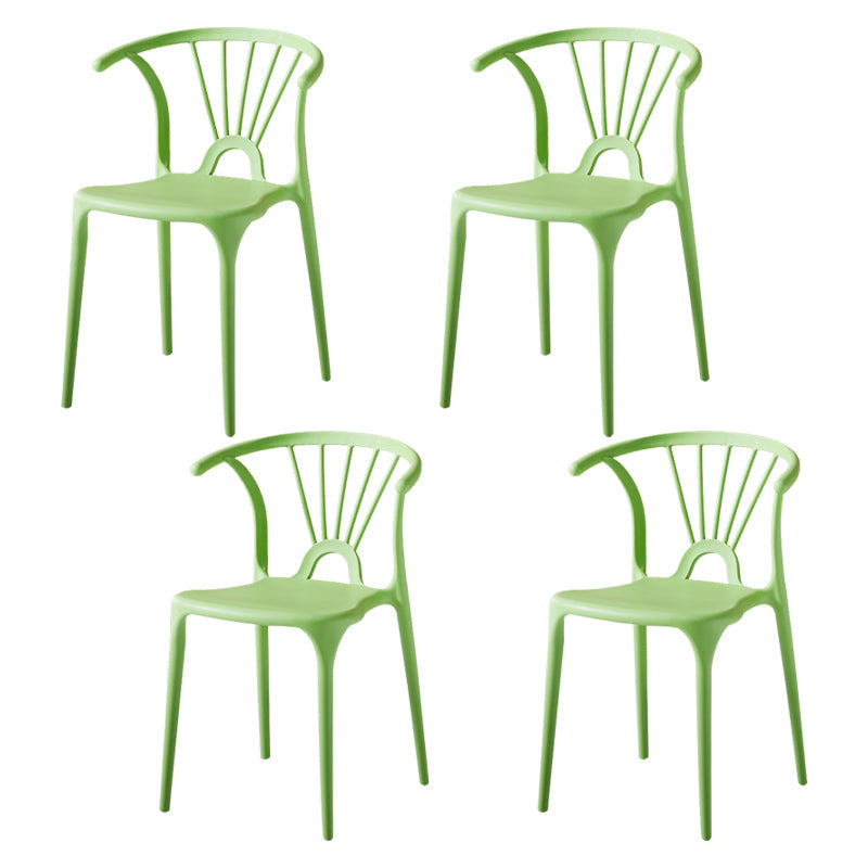 Modern Indoor-Outdoor Plastic Side Chair Armless Wishbone Stackable Chair Light Green 4 Piece Set Clearhalo ' kitchen&dining_furn' 'Dining Chairs' 'Dining Tables & Seating' 'dining_chair' 'furn' 'furn_dining_chair' 'Furniture' 'furniture_dining_chair' 'Kitchen & Dining Furniture' 'kitchen' 3968097