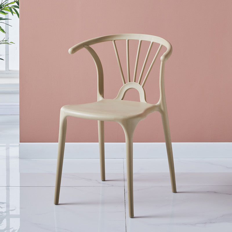 Modern Indoor-Outdoor Plastic Side Chair Armless Wishbone Stackable Chair Camel 1 Piece Clearhalo ' kitchen&dining_furn' 'Dining Chairs' 'Dining Tables & Seating' 'dining_chair' 'furn' 'furn_dining_chair' 'Furniture' 'furniture_dining_chair' 'Kitchen & Dining Furniture' 'kitchen' 3968101