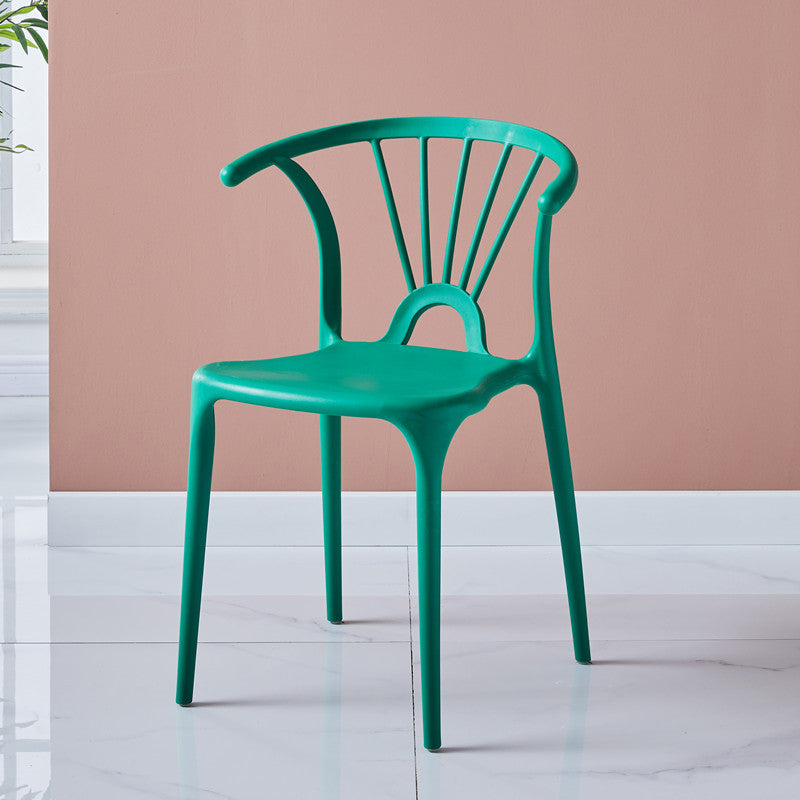 Modern Indoor-Outdoor Plastic Side Chair Armless Wishbone Stackable Chair Dark Green 1 Piece Clearhalo ' kitchen&dining_furn' 'Dining Chairs' 'Dining Tables & Seating' 'dining_chair' 'furn' 'furn_dining_chair' 'Furniture' 'furniture_dining_chair' 'Kitchen & Dining Furniture' 'kitchen' 3968104