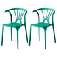 Modern Indoor-Outdoor Plastic Side Chair Armless Wishbone Stackable Chair Dark Green 2 Piece Set Clearhalo ' kitchen&dining_furn' 'Dining Chairs' 'Dining Tables & Seating' 'dining_chair' 'furn' 'furn_dining_chair' 'Furniture' 'furniture_dining_chair' 'Kitchen & Dining Furniture' 'kitchen' 3968105