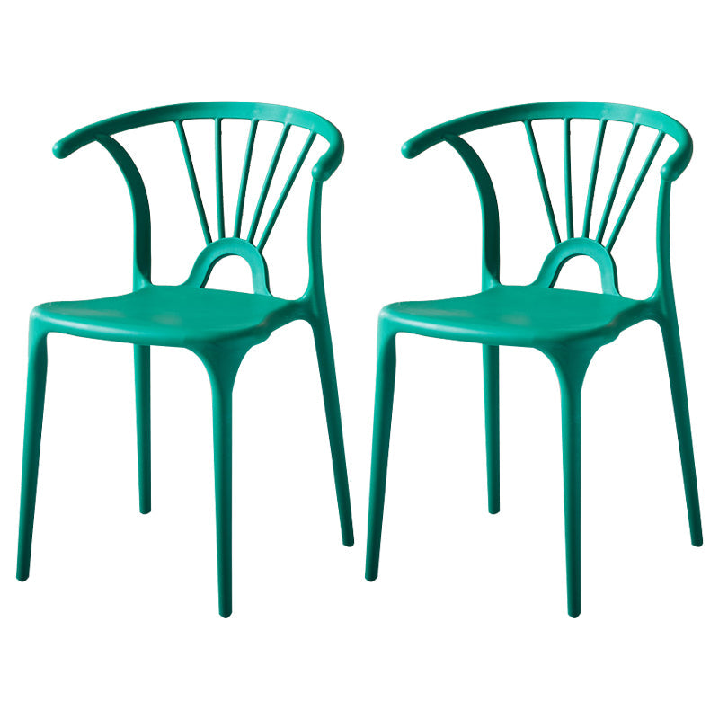 Modern Indoor-Outdoor Plastic Side Chair Armless Wishbone Stackable Chair Dark Green 2 Piece Set Clearhalo ' kitchen&dining_furn' 'Dining Chairs' 'Dining Tables & Seating' 'dining_chair' 'furn' 'furn_dining_chair' 'Furniture' 'furniture_dining_chair' 'Kitchen & Dining Furniture' 'kitchen' 3968105