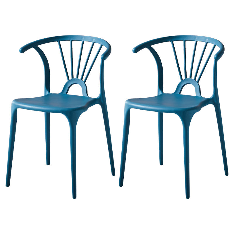 Modern Indoor-Outdoor Plastic Side Chair Armless Wishbone Stackable Chair Dark Blue 2 Piece Set Clearhalo ' kitchen&dining_furn' 'Dining Chairs' 'Dining Tables & Seating' 'dining_chair' 'furn' 'furn_dining_chair' 'Furniture' 'furniture_dining_chair' 'Kitchen & Dining Furniture' 'kitchen' 3968108