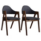 Modern Dining Armchair Upholstered Arm Chairs with Wood Legs (Set of 2) Dark Gray Clearhalo ' kitchen&dining_furn' 'Dining Chairs' 'Dining Tables & Seating' 'dining_chair' 'furn' 'furn_dining_chair' 'Furniture' 'furniture_dining_chair' 'Kitchen & Dining Furniture' 'kitchen' 3968116