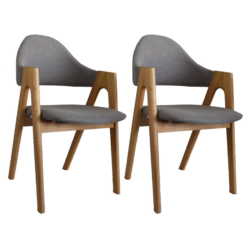 Modern Dining Armchair Upholstered Arm Chairs with Wood Legs (Set of 2) Light Gray Clearhalo ' kitchen&dining_furn' 'Dining Chairs' 'Dining Tables & Seating' 'dining_chair' 'furn' 'furn_dining_chair' 'Furniture' 'furniture_dining_chair' 'Kitchen & Dining Furniture' 'kitchen' 3968118