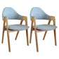 Modern Dining Armchair Upholstered Arm Chairs with Wood Legs (Set of 2) Sky Blue Clearhalo ' kitchen&dining_furn' 'Dining Chairs' 'Dining Tables & Seating' 'dining_chair' 'furn' 'furn_dining_chair' 'Furniture' 'furniture_dining_chair' 'Kitchen & Dining Furniture' 'kitchen' 3968127