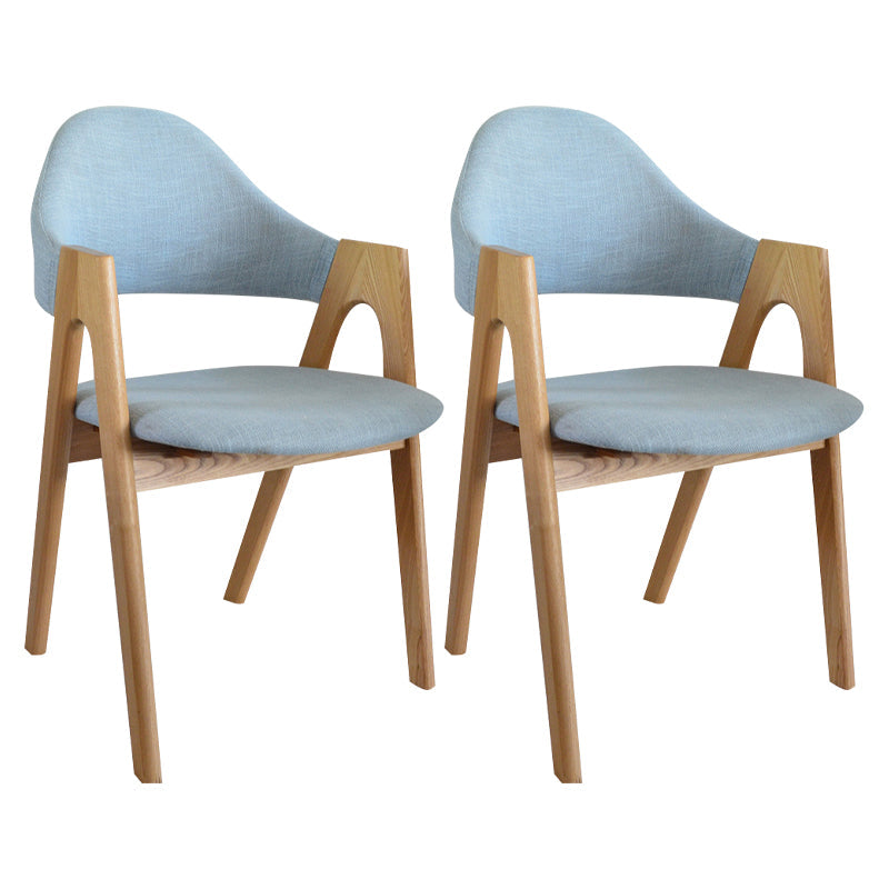 Modern Dining Armchair Upholstered Arm Chairs with Wood Legs (Set of 2) Sky Blue Clearhalo ' kitchen&dining_furn' 'Dining Chairs' 'Dining Tables & Seating' 'dining_chair' 'furn' 'furn_dining_chair' 'Furniture' 'furniture_dining_chair' 'Kitchen & Dining Furniture' 'kitchen' 3968127