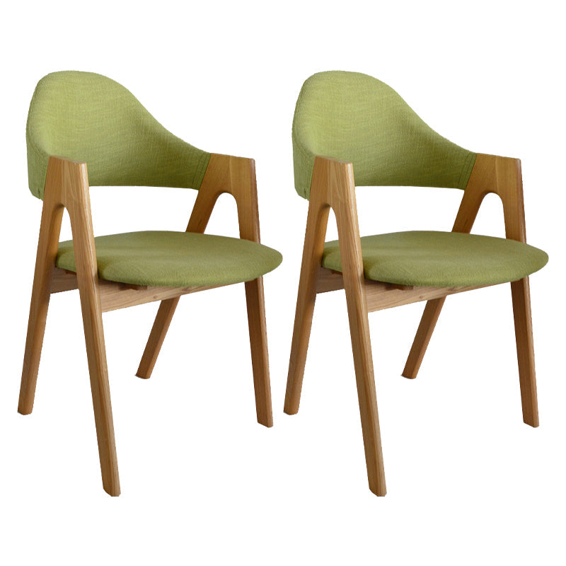 Modern Dining Armchair Upholstered Arm Chairs with Wood Legs (Set of 2) Light Green Clearhalo ' kitchen&dining_furn' 'Dining Chairs' 'Dining Tables & Seating' 'dining_chair' 'furn' 'furn_dining_chair' 'Furniture' 'furniture_dining_chair' 'Kitchen & Dining Furniture' 'kitchen' 3968129