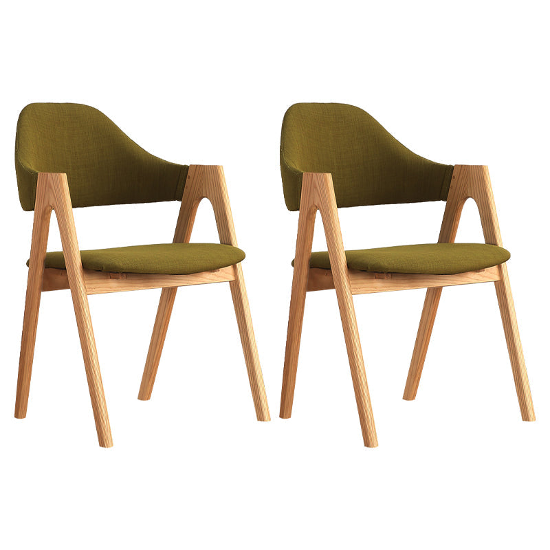 Modern Dining Armchair Upholstered Arm Chairs with Wood Legs (Set of 2) Olive Green Clearhalo ' kitchen&dining_furn' 'Dining Chairs' 'Dining Tables & Seating' 'dining_chair' 'furn' 'furn_dining_chair' 'Furniture' 'furniture_dining_chair' 'Kitchen & Dining Furniture' 'kitchen' 3968133