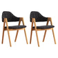Modern Dining Armchair Upholstered Arm Chairs with Wood Legs (Set of 2) Black-Gray Clearhalo ' kitchen&dining_furn' 'Dining Chairs' 'Dining Tables & Seating' 'dining_chair' 'furn' 'furn_dining_chair' 'Furniture' 'furniture_dining_chair' 'Kitchen & Dining Furniture' 'kitchen' 3968134