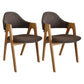 Modern Dining Armchair Upholstered Arm Chairs with Wood Legs (Set of 2) Dark Coffee Clearhalo ' kitchen&dining_furn' 'Dining Chairs' 'Dining Tables & Seating' 'dining_chair' 'furn' 'furn_dining_chair' 'Furniture' 'furniture_dining_chair' 'Kitchen & Dining Furniture' 'kitchen' 3968135