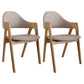 Modern Dining Armchair Upholstered Arm Chairs with Wood Legs (Set of 2) Light Coffee Clearhalo ' kitchen&dining_furn' 'Dining Chairs' 'Dining Tables & Seating' 'dining_chair' 'furn' 'furn_dining_chair' 'Furniture' 'furniture_dining_chair' 'Kitchen & Dining Furniture' 'kitchen' 3968136