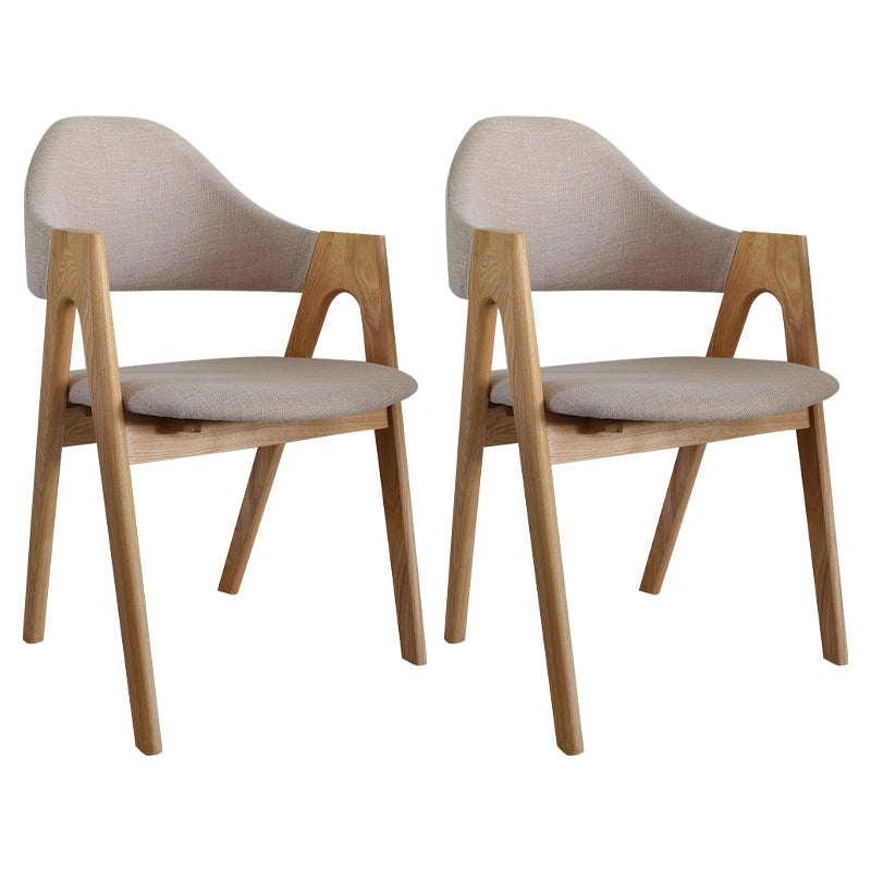 Modern Dining Armchair Upholstered Arm Chairs with Wood Legs (Set of 2) Light Coffee Clearhalo ' kitchen&dining_furn' 'Dining Chairs' 'Dining Tables & Seating' 'dining_chair' 'furn' 'furn_dining_chair' 'Furniture' 'furniture_dining_chair' 'Kitchen & Dining Furniture' 'kitchen' 3968136