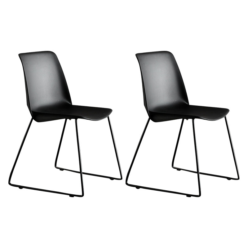 Industrial Style Metal Dining Room Chairs Armless Dining Chair for Restaurant Black Set of 2 Clearhalo ' kitchen&dining_furn' 'Dining Chairs' 'Dining Tables & Seating' 'dining_chair' 'Furniture' 'furniture_dining_chair' 'Kitchen & Dining Furniture' 'kitchen' 3968146