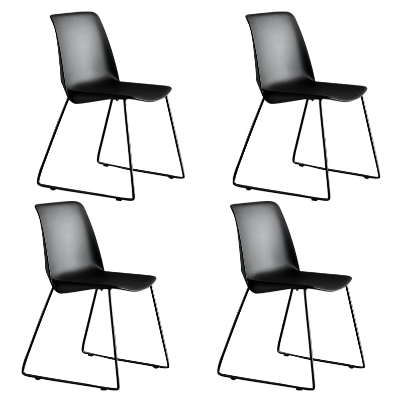 Industrial Style Metal Dining Room Chairs Armless Dining Chair for Restaurant Black Set of 4 Clearhalo ' kitchen&dining_furn' 'Dining Chairs' 'Dining Tables & Seating' 'dining_chair' 'Furniture' 'furniture_dining_chair' 'Kitchen & Dining Furniture' 'kitchen' 3968149