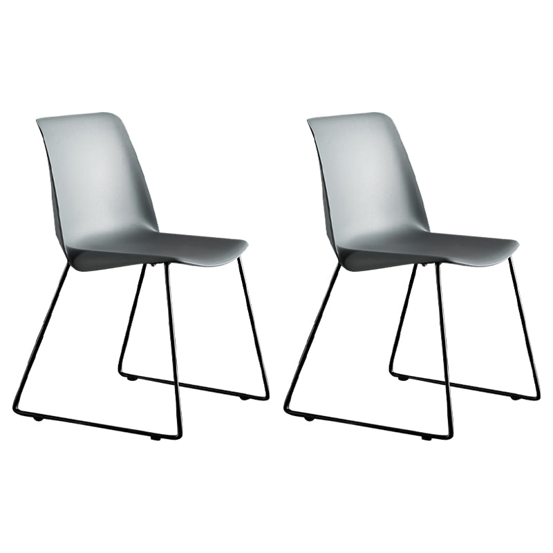 Industrial Style Metal Dining Room Chairs Armless Dining Chair for Restaurant Grey Set of 2 Clearhalo ' kitchen&dining_furn' 'Dining Chairs' 'Dining Tables & Seating' 'dining_chair' 'Furniture' 'furniture_dining_chair' 'Kitchen & Dining Furniture' 'kitchen' 3968153