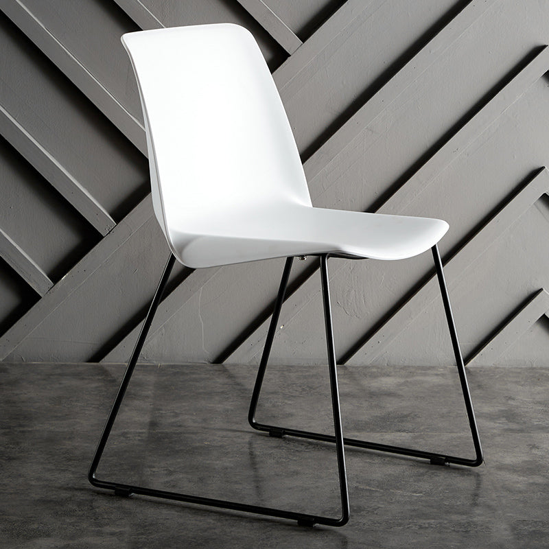 Industrial Style Metal Dining Room Chairs Armless Dining Chair for Restaurant White 1 Piece Clearhalo ' kitchen&dining_furn' 'Dining Chairs' 'Dining Tables & Seating' 'dining_chair' 'Furniture' 'furniture_dining_chair' 'Kitchen & Dining Furniture' 'kitchen' 3968157