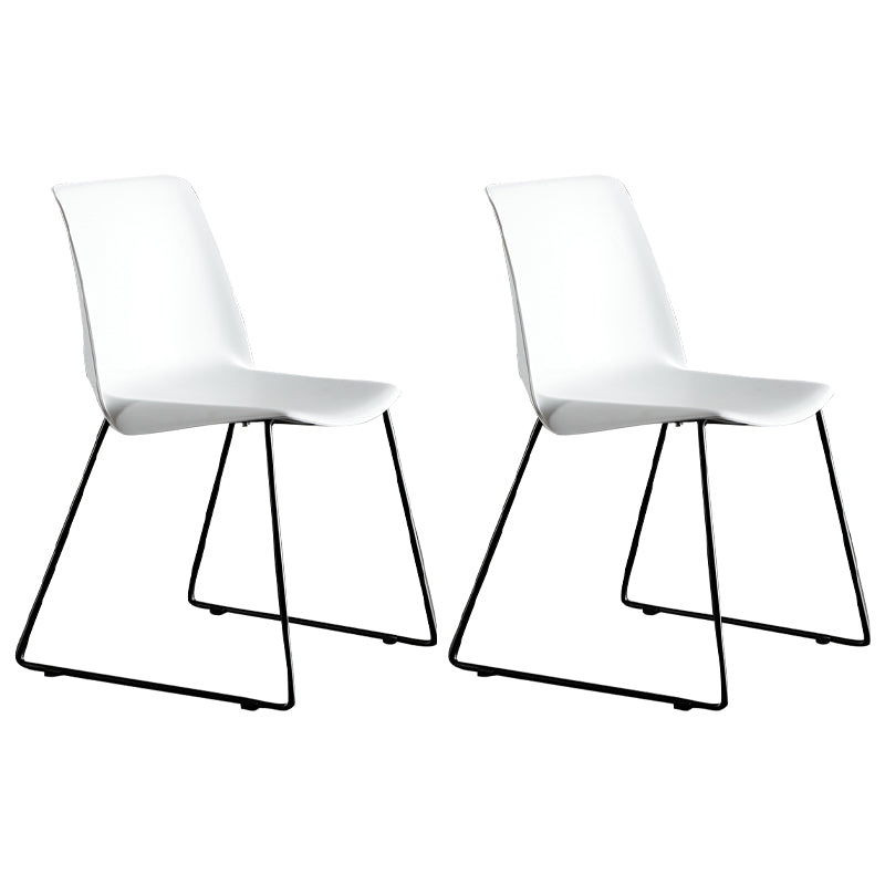 Industrial Style Metal Dining Room Chairs Armless Dining Chair for Restaurant White Set of 2 Clearhalo ' kitchen&dining_furn' 'Dining Chairs' 'Dining Tables & Seating' 'dining_chair' 'Furniture' 'furniture_dining_chair' 'Kitchen & Dining Furniture' 'kitchen' 3968158