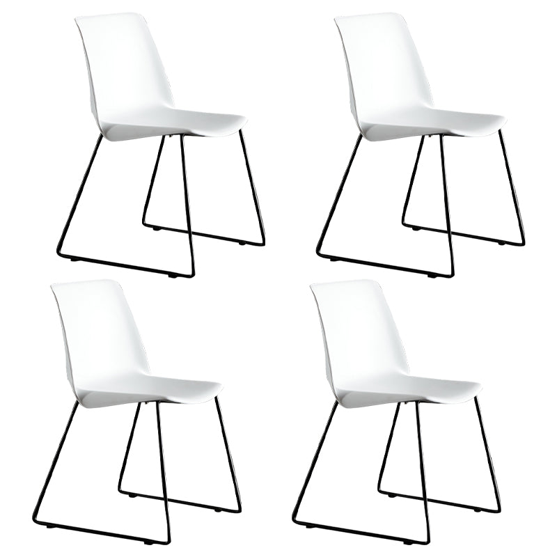 Industrial Style Metal Dining Room Chairs Armless Dining Chair for Restaurant White Set of 4 Clearhalo ' kitchen&dining_furn' 'Dining Chairs' 'Dining Tables & Seating' 'dining_chair' 'Furniture' 'furniture_dining_chair' 'Kitchen & Dining Furniture' 'kitchen' 3968161