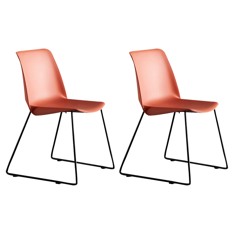 Industrial Style Metal Dining Room Chairs Armless Dining Chair for Restaurant Red Set of 2 Clearhalo ' kitchen&dining_furn' 'Dining Chairs' 'Dining Tables & Seating' 'dining_chair' 'Furniture' 'furniture_dining_chair' 'Kitchen & Dining Furniture' 'kitchen' 3968165