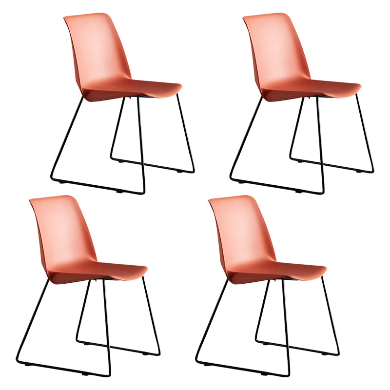 Industrial Style Metal Dining Room Chairs Armless Dining Chair for Restaurant Red Set of 4 Clearhalo ' kitchen&dining_furn' 'Dining Chairs' 'Dining Tables & Seating' 'dining_chair' 'Furniture' 'furniture_dining_chair' 'Kitchen & Dining Furniture' 'kitchen' 3968166