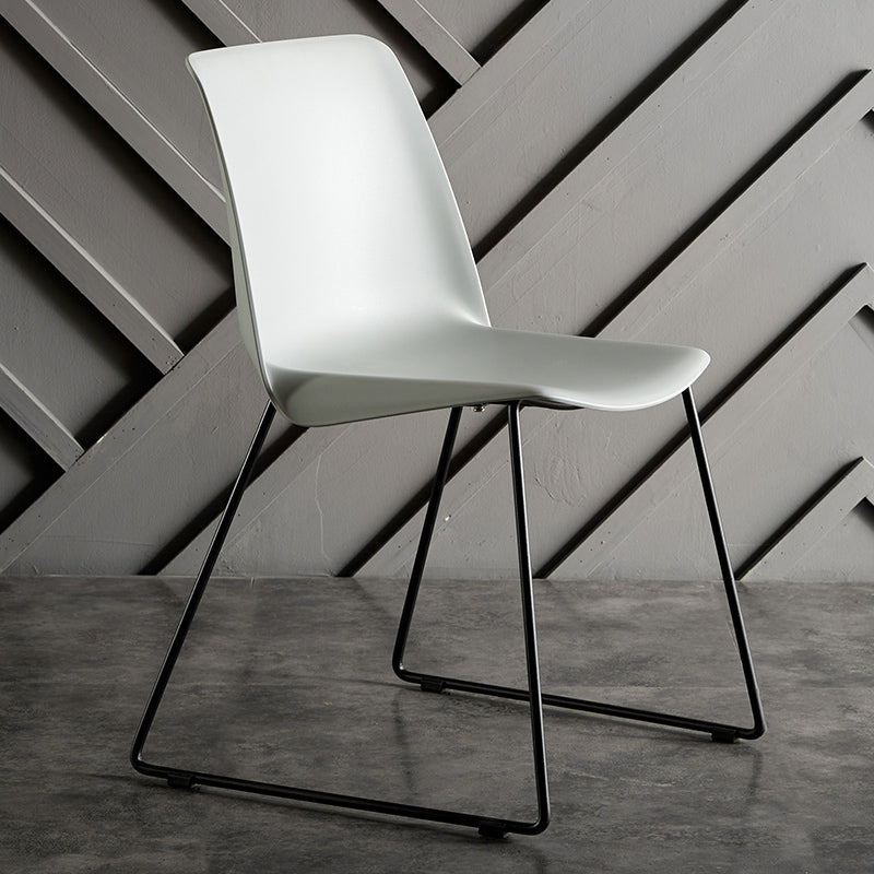 Industrial Style Metal Dining Room Chairs Armless Dining Chair for Restaurant Beige 1 Piece Clearhalo ' kitchen&dining_furn' 'Dining Chairs' 'Dining Tables & Seating' 'dining_chair' 'Furniture' 'furniture_dining_chair' 'Kitchen & Dining Furniture' 'kitchen' 3968167